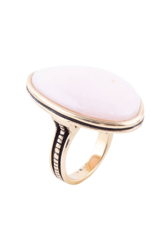 Pink Opal Golden Statement Ring