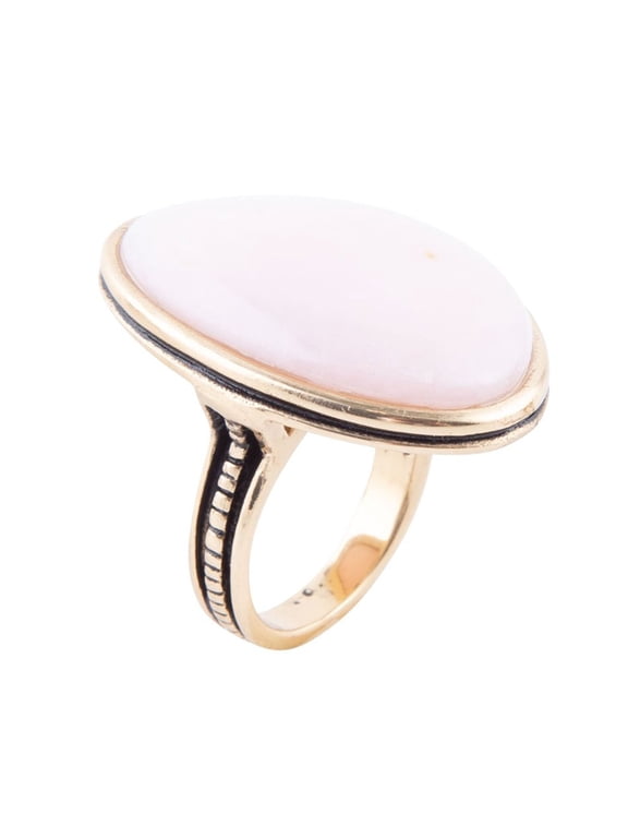 Pink Opal Golden Statement Ring