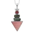thumbnail image 1 of Pink Opal Necklace Sterling Silver Tourmaline Pendant Gemstone Pendant with Chain for Women, 1 of 11