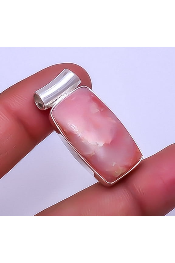 Pink Opal - Peru Gemstone 925 Sterling Silver Pendant 1.37" P_9303_95_26