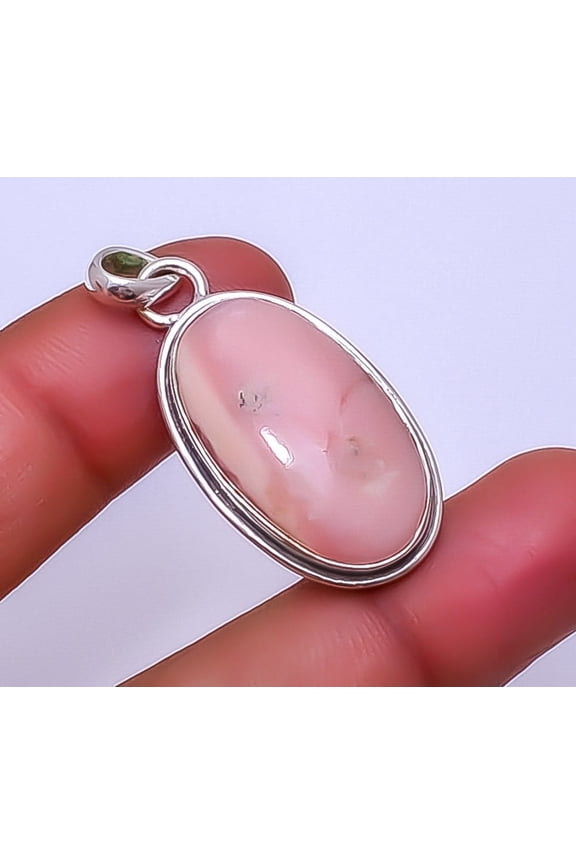 Pink Opal - Peru Gemstone 925 Sterling Silver Pendant 1.64" P_9303_95_34