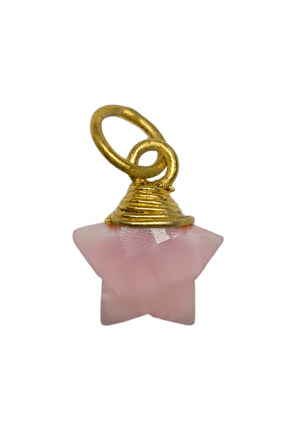 Pink Opal Star Pendant Necklace, Handmade Gemstone Jewelry, Heart Chakra Healing, Gift For Her