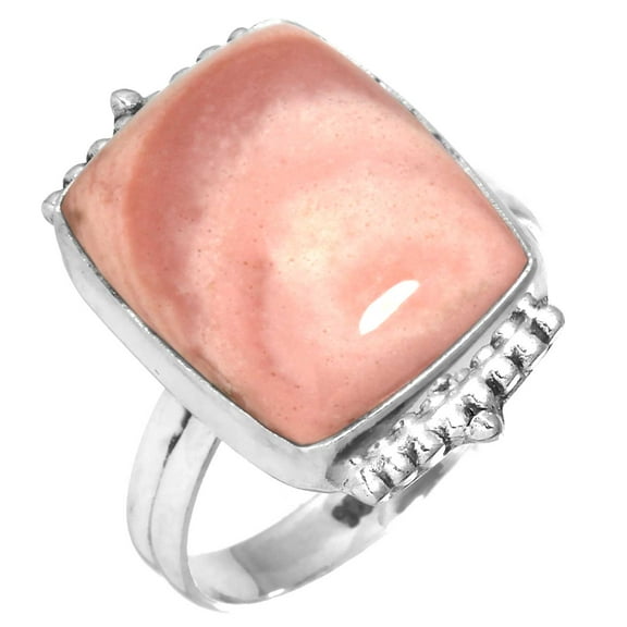 Pink Opal Women Jewelry 925 Sterling Silver Ring