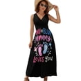 thumbnail image 1 of Pink Or Blue Mommy Loves You Dress Summer Street Style Bohemia Long Dresses Female Sleeveless Printed Maxi Dress, 1 of 9
