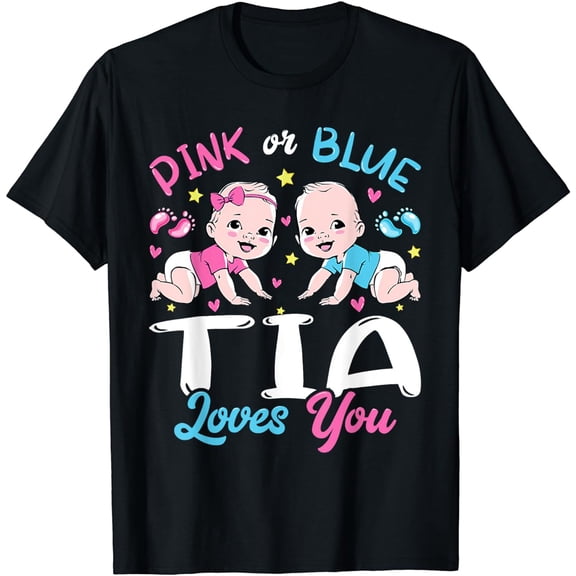 Pink Or Blue Tia Loves You Baby Gender Reveal Keeper T-Shirt