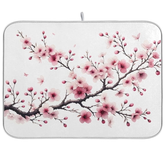 Pink Or Flowers Dish Drying Mat Dish Drainer Rack Mats Water Absorbent Non-Slip Easy Clean Heat Resistant for Kitchen Counter