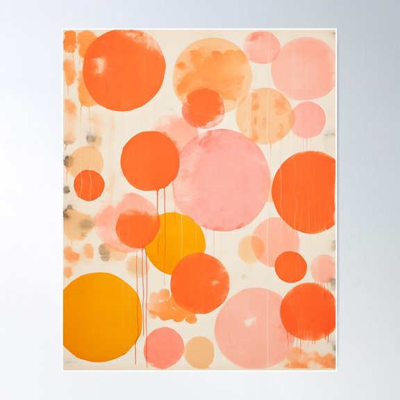 Pink Orange Abstract Modern Poster Wall Art, Modern Wall Decor For Living Room Bedroom, 16x24 UNFRAMED