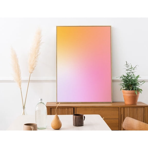 Pink And Orange Art, Orange And Pink Aura Wall Art, Gradient Wall Art Aesthetic Pink Decor, Colorful Wall Art Home Decor #3793, Unframed Poster Size 8x12