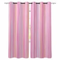 thumbnail image 1 of Pink Orange Blue Stripe Kitchen Curtains Modern Abstract Art Striped Farmhouse Cafe Short Curtains for Bathroom Blackout Window Curtain Small Window Treatment Drapes for Bedroom Living Room 52"x45"x2, 1 of 9