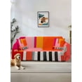 thumbnail image 1 of Pink Orange Couch Cover for Dogs, Geometric Modern Abstract Oil Painting Washable Sofa Covers Slipcover for Pets Dogs Futon Cover, Couch Recliner Covers, Oversized Chair Slipcover 71"x91", 1 of 9