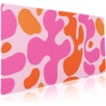 thumbnail image 1 of Pink Orange Cute Gaming Mouse Pad XXL Kawani Preppy Abstract Modern Extended Large Desk Mat Mousepad Non-Slip Rubber Base Stitched Edge Long Mousepad for Desktop Office PC, 35.4 x 15.7 inch, 1 of 5