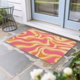 thumbnail image 1 of Pink Orange Door Mat Indoor Outdoor, Art Abstract Modern Geometric Non Slip Welcome Mat with Rubber Backing, Absorbent Fabric Front Door Mats Entryway Rug for Home Patio Entrance 16"x24", 1 of 9