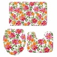 thumbnail image 1 of Pink Orange Floral Bath Mat 3 Piece Bathroom Rug Set, Spring Blossom Botanical Flowers Non Slip Bath Rug Contour Mat and Toilet Lid Cover, Absorbent Shower Mats Soft Bath Rugs and Mats Sets, 1 of 8