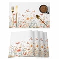 thumbnail image 1 of Pink Orange Flower Placemats Set of 4, Watercolor Butterfly Non-Slip Place Mats Washable Table Mats for Kitchen Dining Table Decorations Indoor/Outdoor, 1 of 9