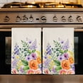 thumbnail image 1 of Pink Orange Flowers Kitchen Towels Set of 1, Spring Floral Farmhouse Botanical Rustic Absorbent Dish Towels for Kitchen, Microfiber Hand Towel, Quick Drying Tea Towel for Cleaning Dishcloths, 1 of 7