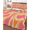 thumbnail image 1 of Pink Orange Full Size Down Alternative Comforter, Lightweight Comforter Quilt Bedding Set with Pillow Shams Art Abstract Modern Geometric All Seasons Bed Comforter Duvet Insert 78"x90", 1 of 7