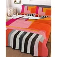 thumbnail image 1 of Pink Orange Full Size Down Alternative Comforter, Lightweight Comforter Quilt Bedding Set with Pillow Shams Geometric Modern Abstract Oil Painting All Seasons Bed Comforter Duvet Insert 78"x90", 1 of 7