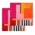 thumbnail image 1 of Pink Orange Kitchen Dish Towels for Drying Dishes Set of 2, Geometric Modern Abstract Oil Painting Waffle Weave Microfiber Hand Tea Bathroom Towels Quick Dry & Absorbent Towel 12x12, 1 of 7