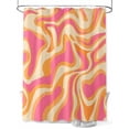 thumbnail image 1 of Pink Orange Long Shower Curtain Set, Waterproof Shower Curtains for Bathroom, Art Abstract Modern Geometric Washable Fabric Cloth Bath Curtain for Bathtub Decoration with Hooks 72x84 Inches, 1 of 6