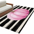 thumbnail image 1 of Pink Orange Pumpkin Fall 3'x5' Washable Rug, Thanksgiving Autumn Black Striped Non-Slip Area Rugs for Entryway Kitchen Classroom, Dorm Throw Carpet, Low Pile Soft Indoor Floor Mat, 1 of 9
