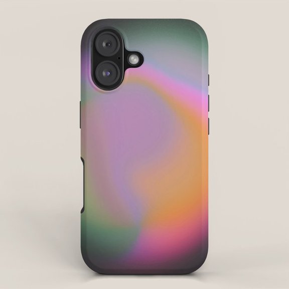 Pink, Orange, Purple and Green Aura Gradient Tough Phone Case for Apple iPhone, Polycarbonate and TPU