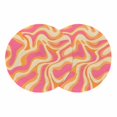 thumbnail image 1 of Pink Orange Round 15 Inch Placemats Set of 2, Art Abstract Modern Geometric HeatResistant Non Slip Place Mats for Dining Table, Wipeable Braided Kitchen Table Mats for Housewarming, 1 of 9