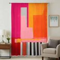 thumbnail image 1 of Pink Orange Sheer Curtains 54 Inches Long, Geometric Modern Abstract Oil Painting Light Filering Curtains, Breathable Simi Curtain Privacy Drapes for Kitchen Bathroom Nursery Small Window Treatment, 1 of 9