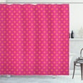 thumbnail image 1 of Pink and Orange Shower Curtain, Warm Colored Polka Dots Pattern Traditional Design Abstract Shapes, Fabric Bathroom Set with Hooks, 69W X 75L Inches Long, Pink and Orange, by Ambesonne, 1 of 3