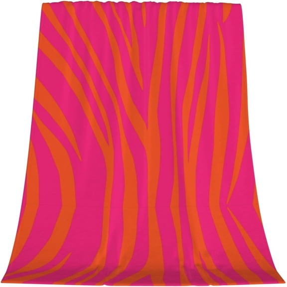 Pink and Orange Super Soft Throw Blanket for Girls Women Zebra Stripes Blanket Gifts Lightweight Warm Cozy Aesthetic Throws for Travel Couch Bed Sofa 40x50inch