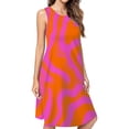 thumbnail image 1 of Pink Orange Swirling Abstract Design Dress Elegant Party Dresses Evening Dresses Women Dress Sleeveless Dress Ladies Dresses, 1 of 4