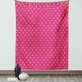 thumbnail image 1 of Pink and Orange Tapestry, Warm Colored Polka Dots Pattern Traditional Design Abstract Shapes, Wall Hanging for Bedroom Living Room Dorm Decor, 60W X 80L Inches, Pink and Orange, by Ambesonne, 1 of 5