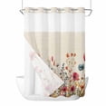 thumbnail image 1 of Pink Orange Teal Spring Floral No Hook Shower Curtain Waterproof,Bathroom Curtains with Snap in Liners and See Through Top Window,Watercolor Botanical Summer Flowers Bathtub Curtains Shower 60"Wx72"L, 1 of 8