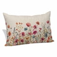 thumbnail image 1 of Pink Orange Teal Spring Floral Pillow Covers 12"x20", Watercolor Botanical Summer Flowers Soft Brushed Breathable Throw Pillow Covers, Pillowcase with Zipper for Couch Sofa Bedroom Living Room, 1 of 9