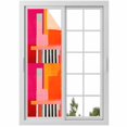 thumbnail image 1 of Pink Orange Window Privacy Film, Geometric Modern Abstract Oil Painting Static Cling UV Sun Blocking Heat Control Window Tint Day and Night, Non-Adhesive One Way Windows Privacy Cover 17.7''x78.7'', 1 of 7