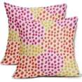thumbnail image 1 of Pink Orange Yellow Throw Pillow Covers 18x18 Set of 2 Retro 70s Colored Hot Preppy Room Decor Pillows Trendy Dot Decorative Outdoor Pillowcase Cushion Cover Linen Case for Sofa Couch Bed, 1 of 1