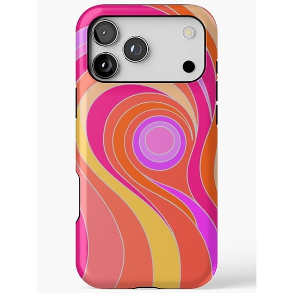 Pink, Orange and Purple Spiral Wave Tough Phone Case for Apple iPhone ...