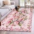 thumbnail image 1 of Pink Orchid Area Rugs 3'x5', Washable Small Throw Rugs for Living Room Bedroom, Spring Floral Flowers Leaves Botanical Indoor Outdoor Rug Non-Slip Low Pile Carpet Runner Reversible Floor Mats, 1 of 8