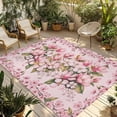 thumbnail image 1 of Pink Orchid Outdoor Rug for Patio/Deck/Porch, Non-Slip Large Area Rug 4 x 6 Ft, Spring Floral Flowers Leaves Botanical Indoor Outdoor Rugs Washable Area Rugs, Reversible Camping Rug Carpet Runner, 1 of 8