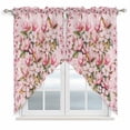 thumbnail image 1 of Pink Orchid Swag Valances for Windows 2 Pack, Kitchen Window Curtains 36 Inch Length, Spring Floral Flowers Leaves Botanical Privacy Swag Curtains for Living Room/Bathroom with Rod Pocket 36"x36", 1 of 8