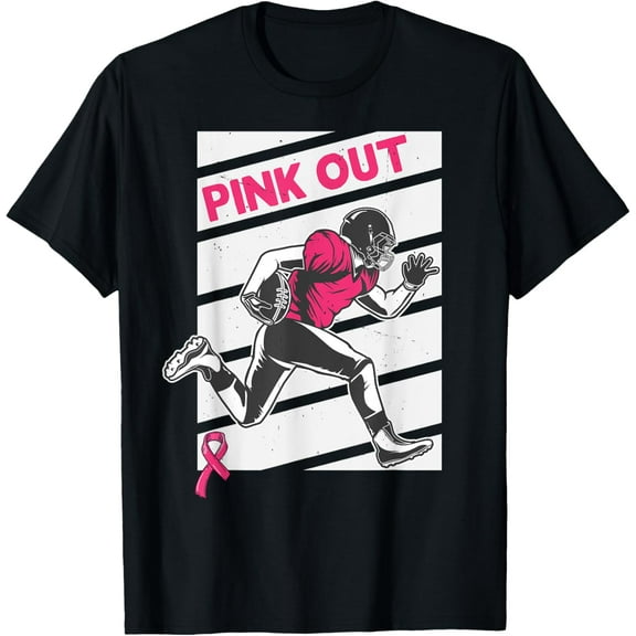 Pink Out Breast Cancer Awareness Bleached Football Mom Girls T-Shirt