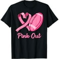 thumbnail image 1 of Pink Out Breast Cancer Awareness Bleached Football Mom Girls T-Shirt, 1 of 3