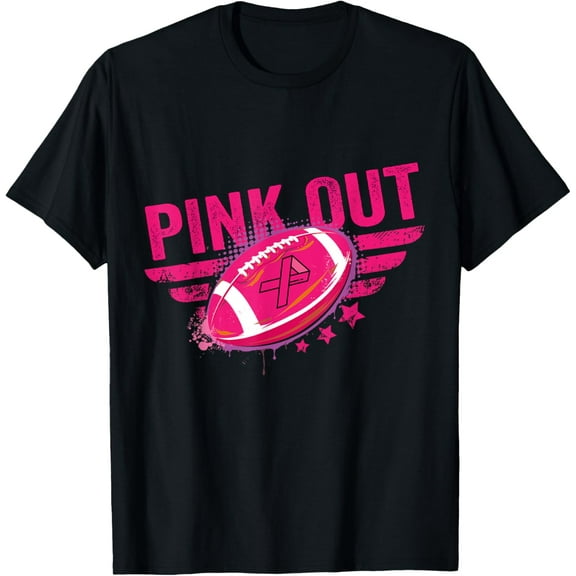 Pink Out Breast Cancer Awareness Football Breast Cancer T-Shirt