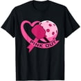 thumbnail image 1 of Pink Out Breast Cancer Pink Ribbon Heart & Pickleball Ball T-Shirt, 1 of 4