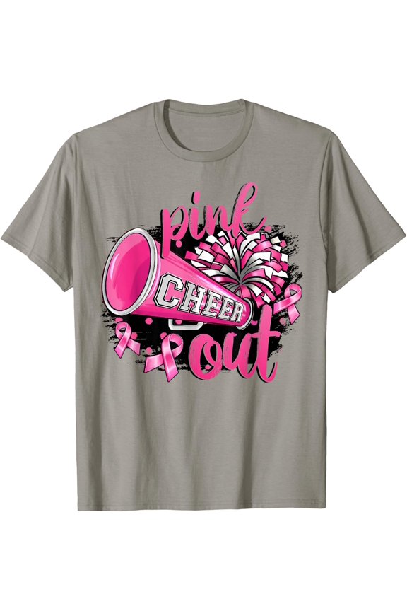Pink Out Football Breast Cancer Cheer Mom Mama Tee
