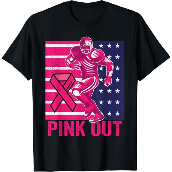 Pink Out Football Breast Cancer Tackle Breast Cancer T-Shirt