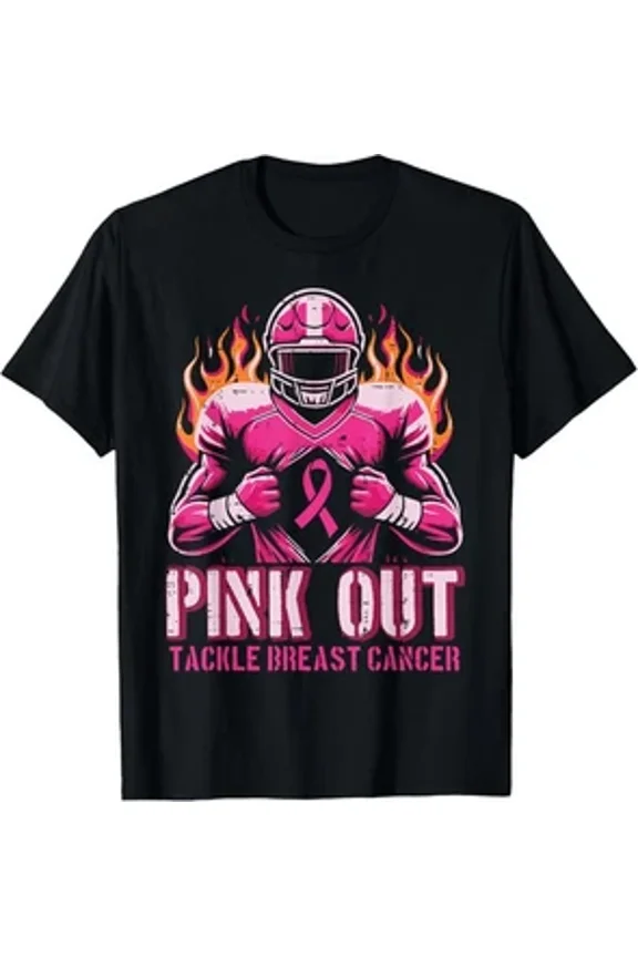Pink Out Football Tackle Breast Cancer Empowerment Game Day Support Unisex T-Shirt up to size 5XL