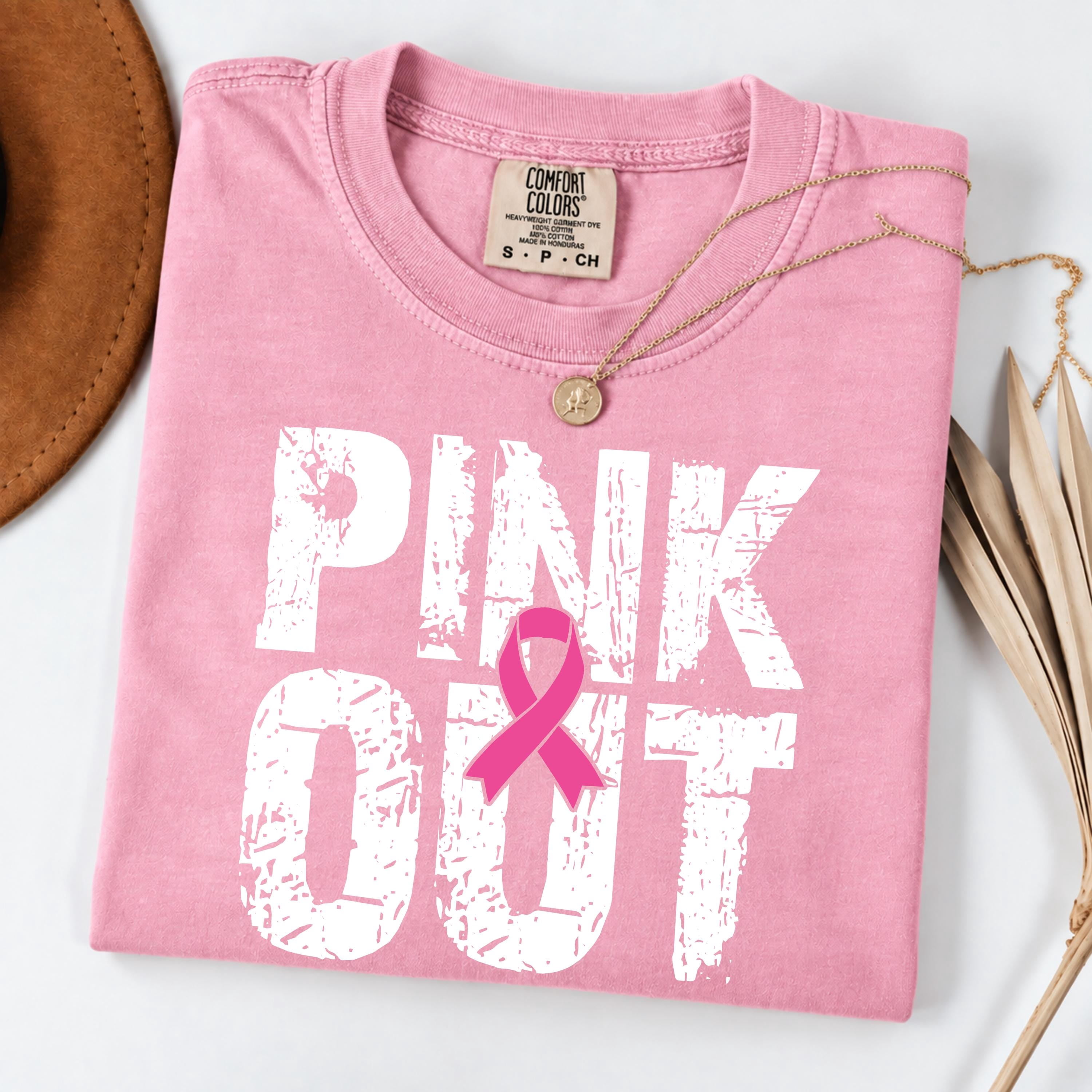 Pink Out Shirt,Breast Cancer Awareness Shirt,Comfort Colors®,Pink Ribbon Shirt,Breast Cancer Shirt,Cancer Support Tee,Pink October Shirt