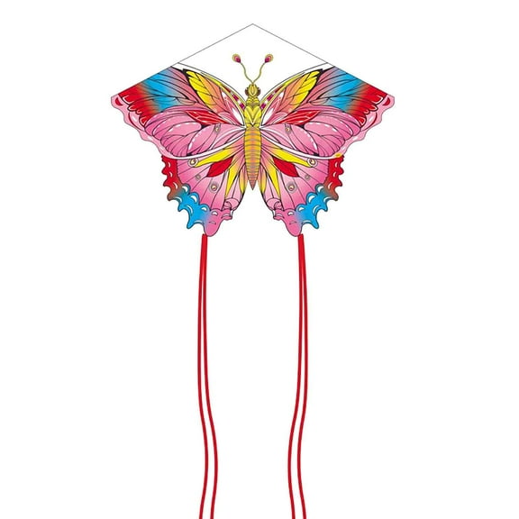 Pink Outdoor Flying Toy Butterfly Kite Biomimetic Large Easy Fly For Children Beach Park Single Line 50Feet 24X20X2Inch