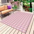 thumbnail image 1 of Pink Outdoor Rug for Patio/Deck/Porch, Non-Slip Large Area Rug 3 x 5 Ft, Grid Checkered Plaid Gingham Lattice Trellis Indoor Outdoor Rugs Washable Area Rugs, Reversible Camping Rug Carpet Runner, 1 of 8