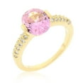 thumbnail image 1 of Pink Oval Cubic Zirconia Engagement Ring, Size - 6, 1 of 1